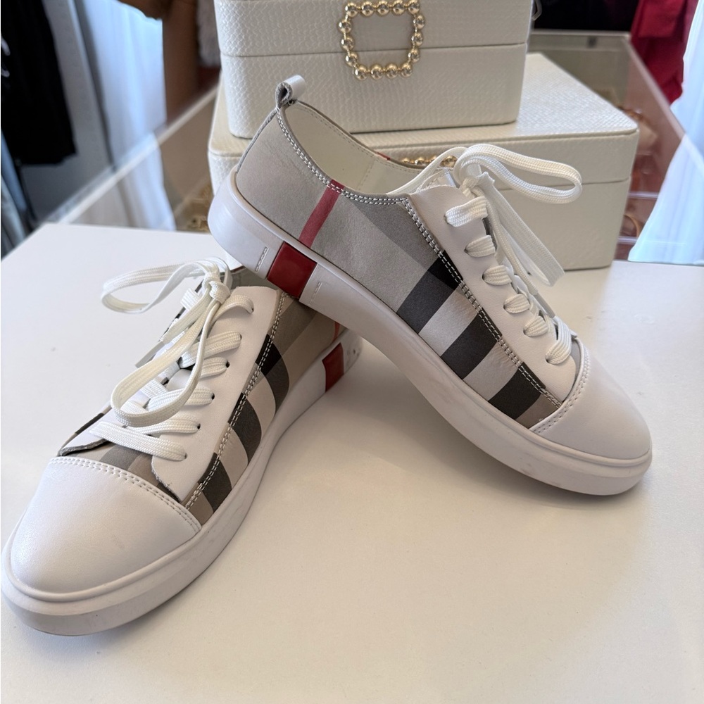 White and Brown Women's Sneakers